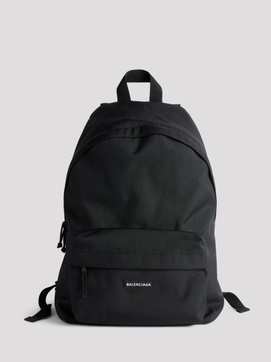 26FW 발렌시아가 로고 패치 익스플로러 백팩 5032212VZ37 1000 Black
