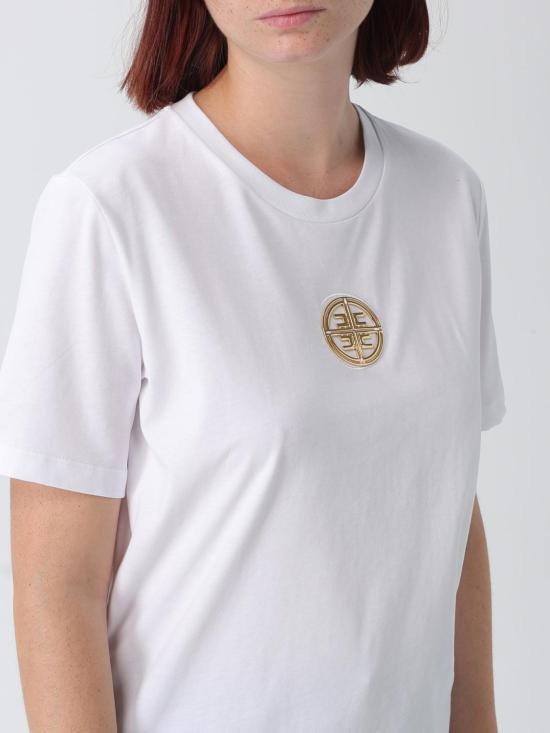 26FW 엘리자베타프랜치 반팔 티셔츠 MA00866E2 270 White - ELISABETTA FRANCHI