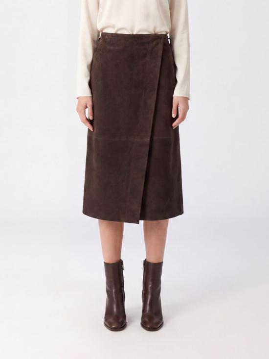 26FW 세미쿠튀르 미디 스커트 Y6WT04 W40 Brown