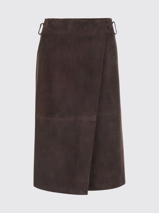 26FW 세미쿠튀르 미디 스커트 Y6WT04 W40 Brown - SEMI-COUTURE