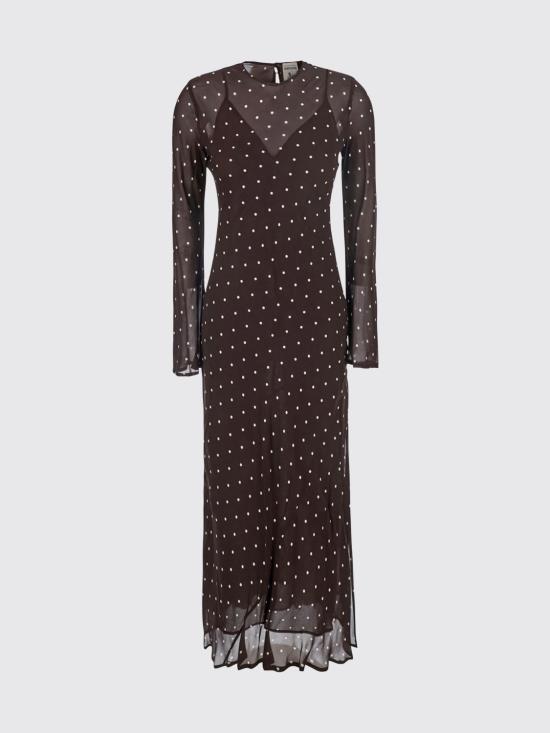 26FW 세미쿠튀르 롱 원피스 Y6WS07 POI10 Brown - SEMI-COUTURE