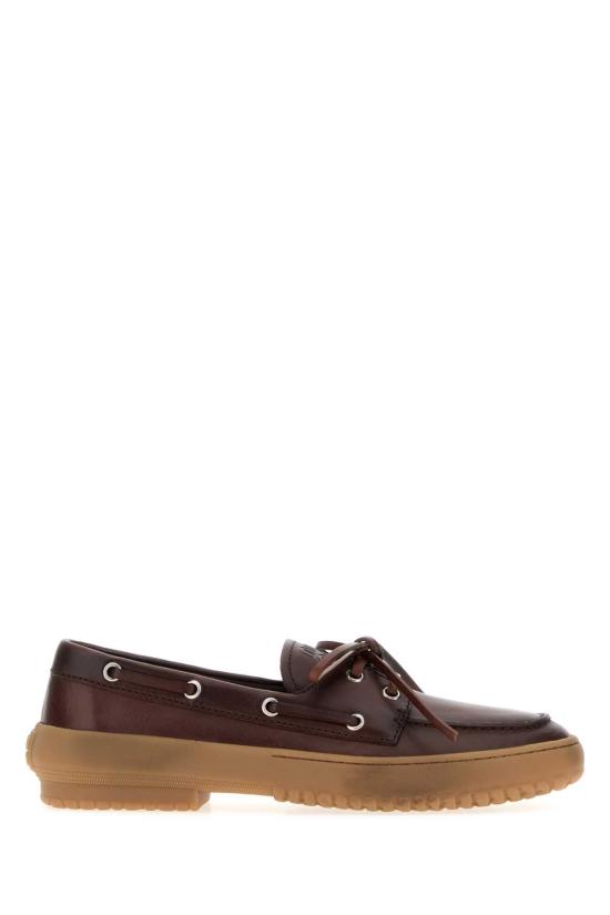 26FW 미우미우 레더 덱 슈즈 5D793EF005070 F0201 Brown