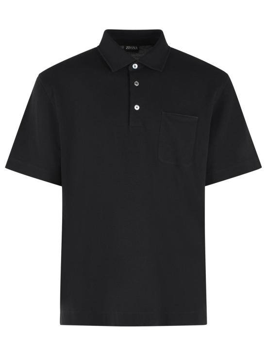 26FW 에르메네질도제냐 폴로 티셔츠 UI392A4 I752001 Black