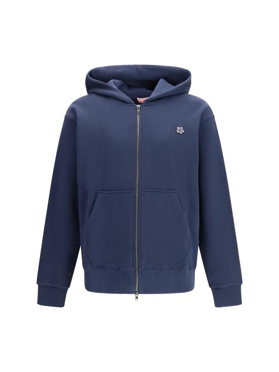 26SS 겐조 와일드 타이거 엠브로이더드 후드 티셔츠 FG55HO2034MJ 76 NAVY