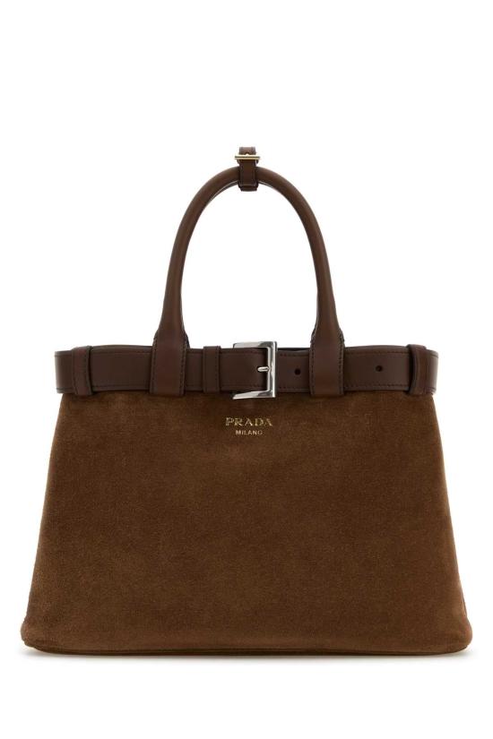 26SS 프라다 버클 미디엄 스웨이드 핸드백 1BA434VOBO2C4S F0324 BROWN