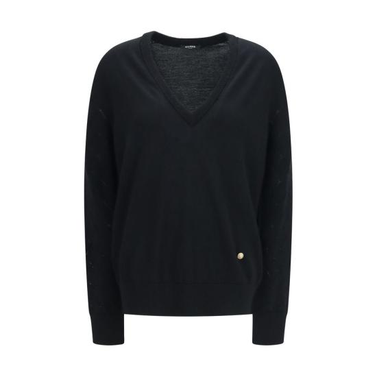 26FW 발망 스웨터 BAHF1KB045KJ990PABB BLACK