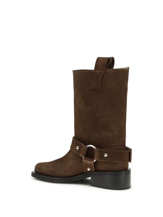 26FW 가니 미드 샤프트 바이커 스웨이드 부츠 B1010095 979 BROWN - GANNI