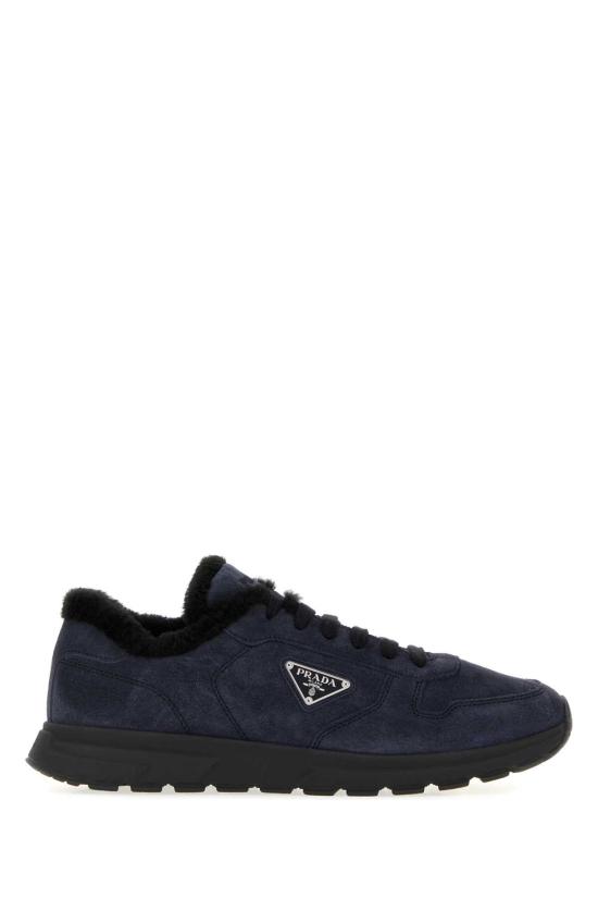 26FW 프라다 프랙스 2.0 스웨이드 시어링 로우탑 스니커즈 2EE443FA0003AE4 F0008 NAVY