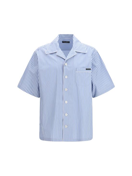 26SS 돌체앤가바나 하와이 스트라이츠 포플린 셔츠 G5OL6TFR513 S8052 BLUE