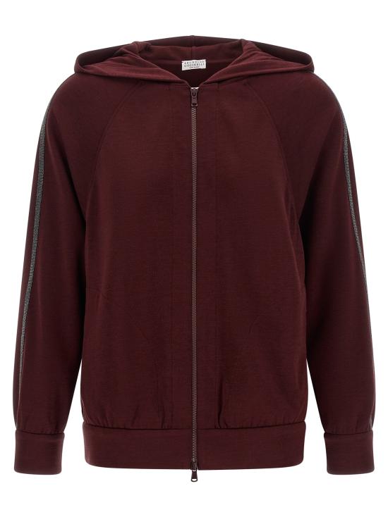 26FW 브루넬로 쿠치넬리 후드 티셔츠 BR336688BM BORDEAUX