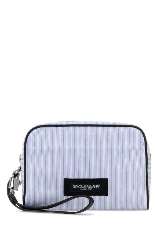 26SS 돌체앤가바나 Calfskin and striped poplin 핸드백 BM2500A0390 8L879 BLUE