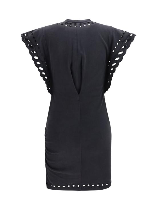 26SS 이자벨마랑에뚜왈 올랑 숏 코튼 앤 브로더리 앙글레즈 드레스 RO1016FAD1N08E 02FK BLACK - ISABEL MARANT ETOILE