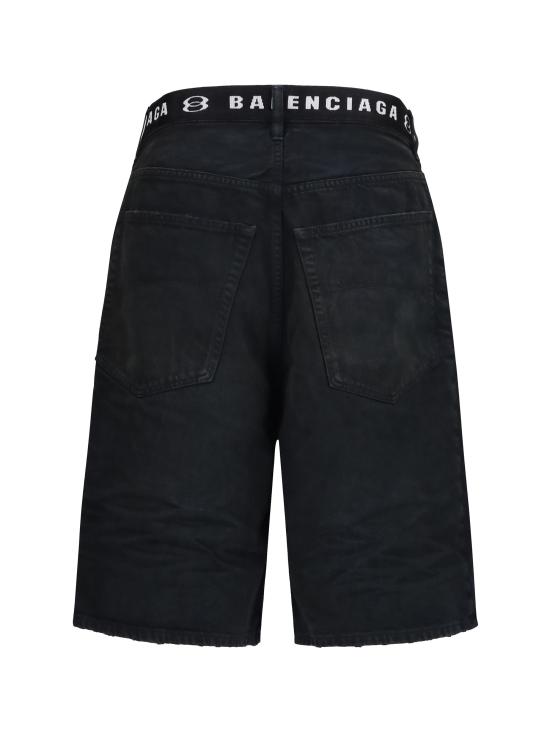 26SS 발렌시아가 벨트 코튼 쇼츠 871361TQW56 2279 BLACK - BALENCIAGA