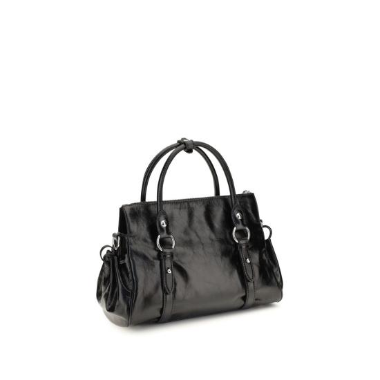 26FW 미우미우 LUCIDA 레더 토트백 MI5BA333VOOO2A44F0002BB BLACK - MIU MIU