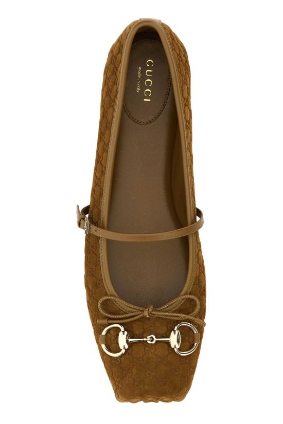 26SS 구찌 홀스빗 발레 플랫 슈즈 814413AAEEN 2808 BROWN - GUCCI