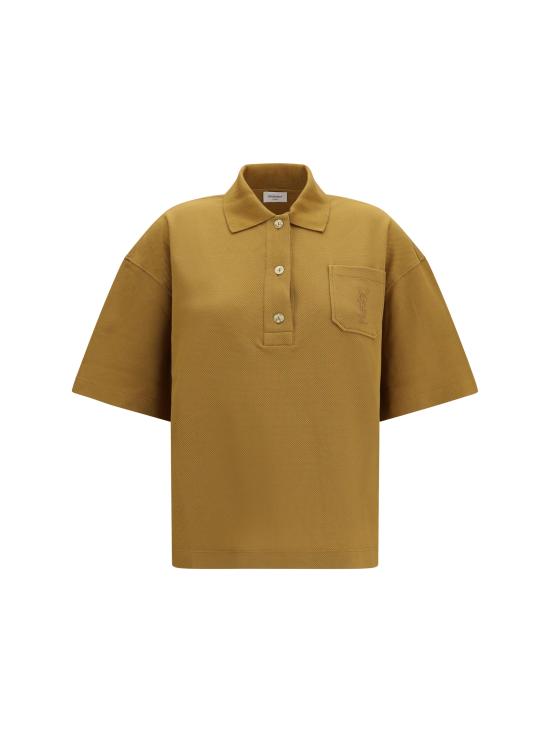 26SS 생로랑 폴로 티셔츠 873300Y38BN 2590 BROWN