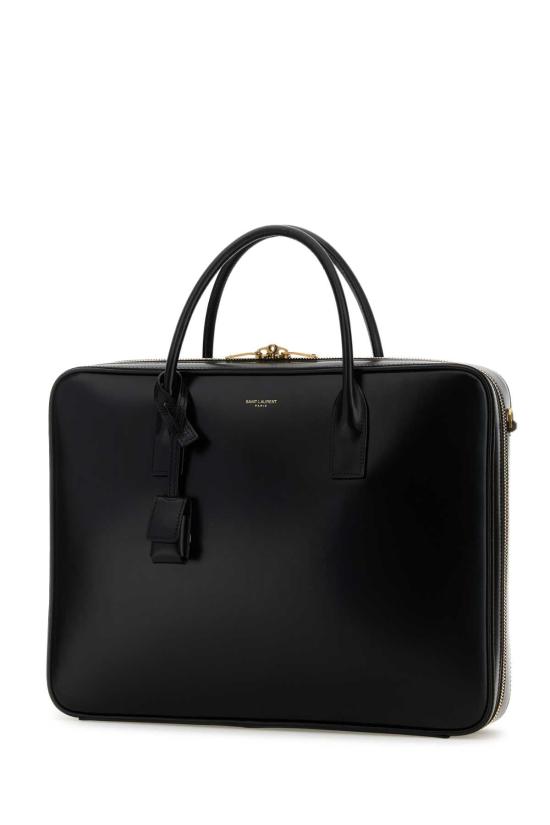25FW 생로랑 스무스 가죽 소재 삭 드 주르 라지 슬림 바울레토 백 8446740SX0W 1000 BLACK - SAINT LAURENT