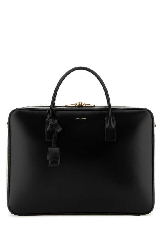 25FW 생로랑 스무스 가죽 소재 삭 드 주르 라지 슬림 바울레토 백 8446740SX0W 1000 BLACK