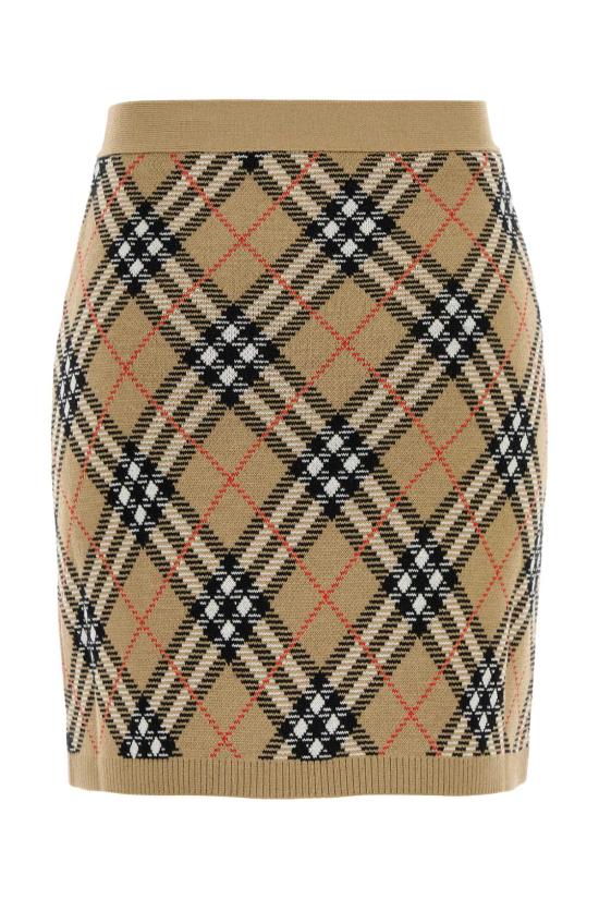 25FW 버버리 체크 울 스커트 8110604 C1309 BEIGE - BURBERRY
