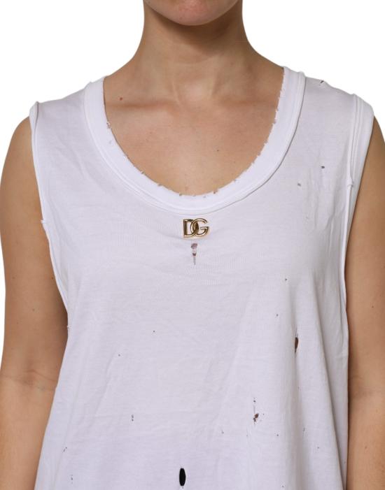  돌체앤가바나 민소매 티셔츠 TSH878520 WHITE - DOLCE & GABBANA