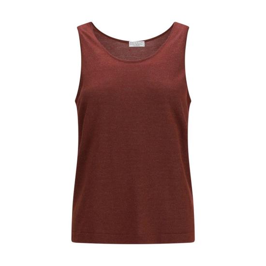 26FW 브루넬로 쿠치넬리 민소매 티셔츠 BRM41848600PC9791BB BROWN