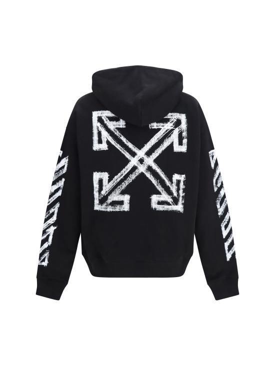 26FW 오프화이트 후드 티셔츠 OMBB085F26FLE00L00 001 BLACK - OFF WHITE
