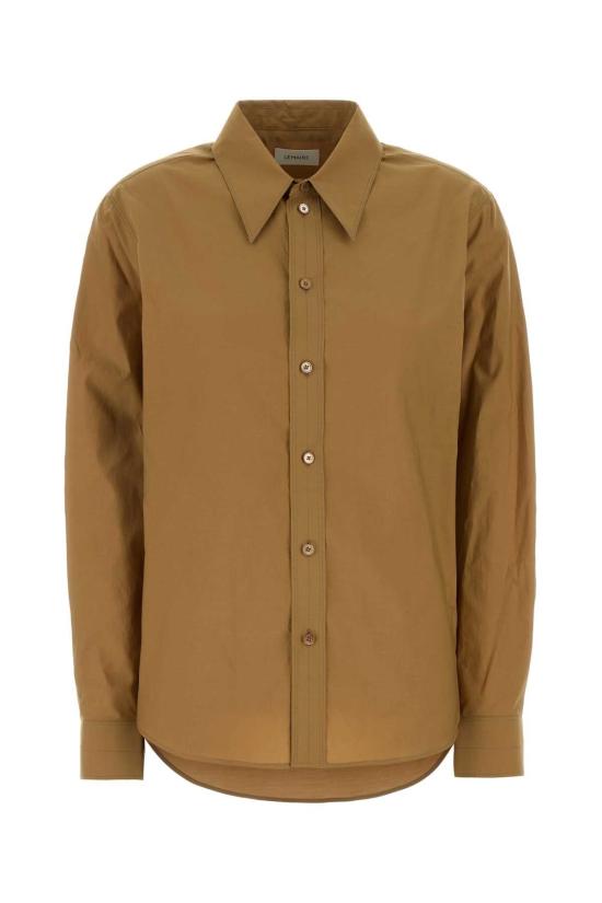 26SS 르메르 포인티드 칼라 셔츠 워시드 코튼 실크 SH1182LF1500 YE539 CAMEL