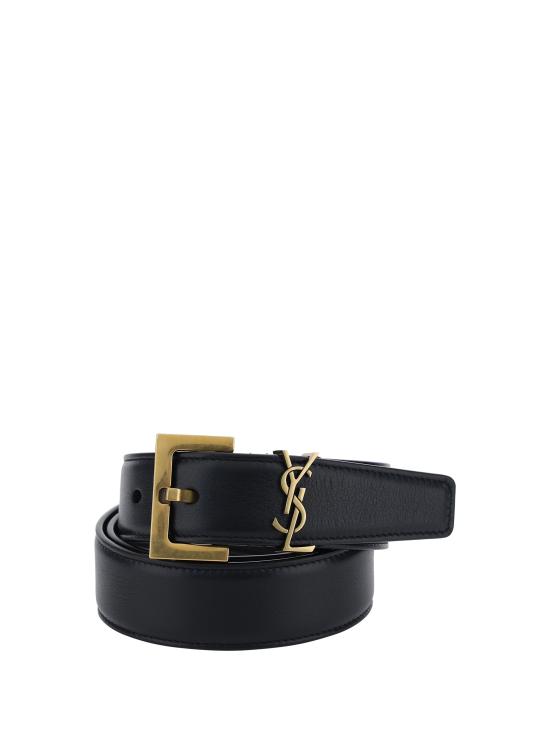  생로랑 카산드라 벨트 스퀘어 버클 스무스 레더 634437BOO0W 1000 BLACK