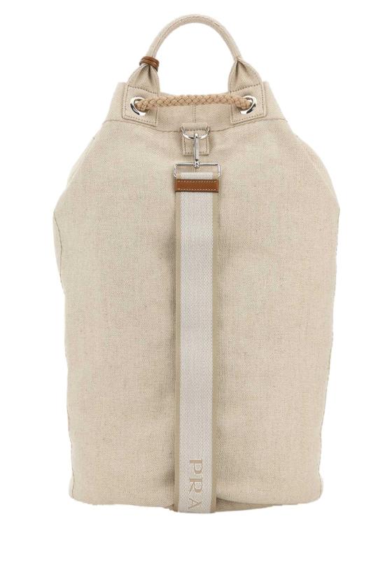 25FW 프라다 리넨 블렌드 드로우스트링 더플백 2VY0112CX9 F0018 BEIGE - PRADA