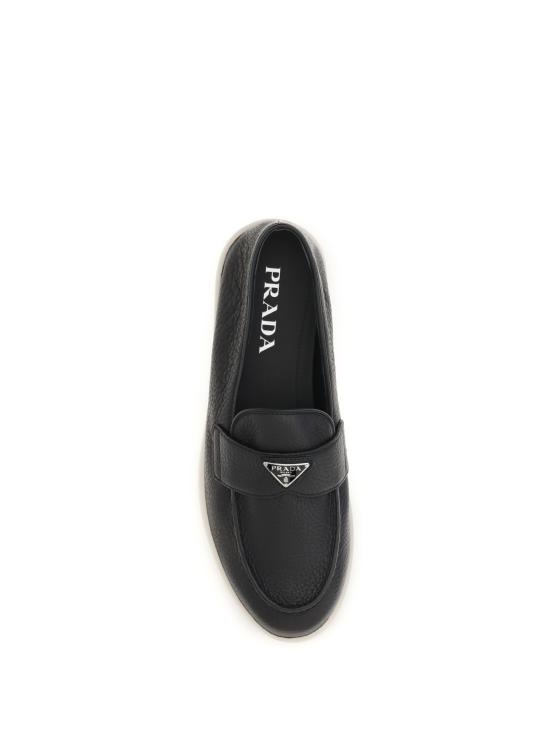 26FW 프라다 삼각 로고 스웨이드 페니 로퍼 2DG124FG001013 F0632 NERO 1 - PRADA