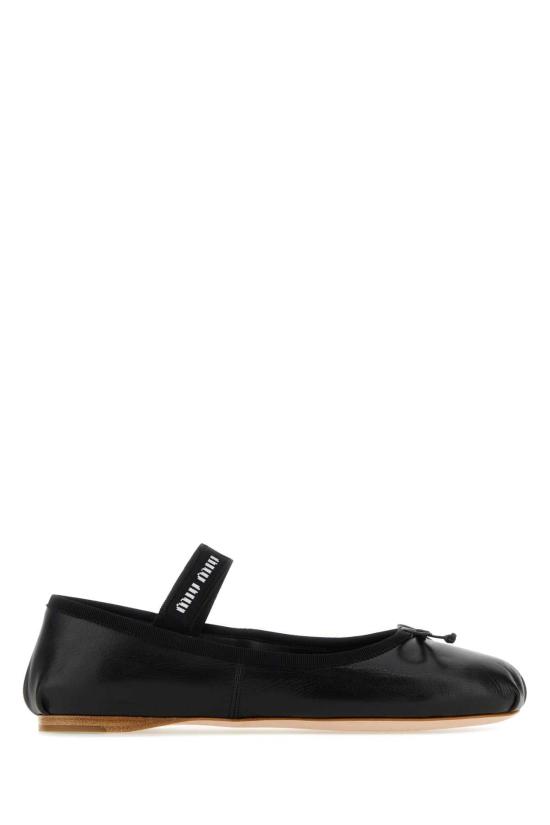 26FW 미우미우 사틴 발레리나 5F794DFDX05XUU F0002 BLACK