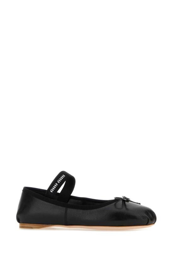 26FW 미우미우 사틴 발레리나 5F794DFDX05XUU F0002 BLACK - MIU MIU