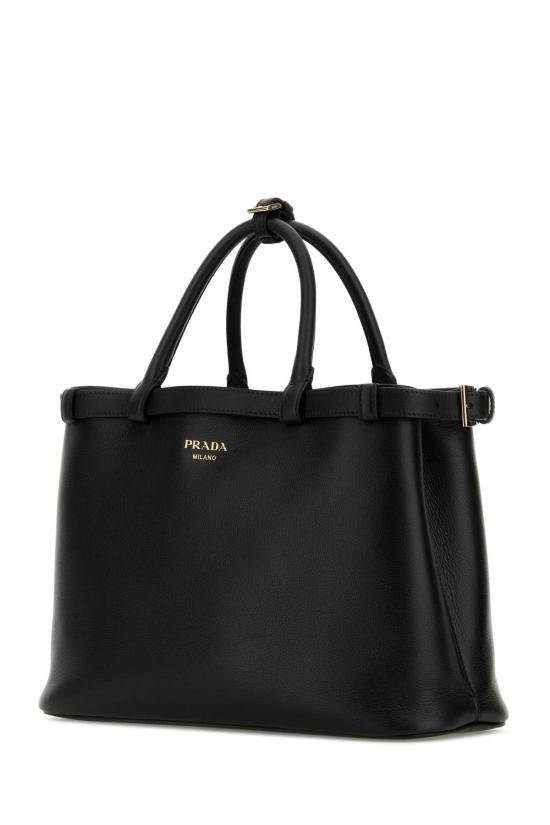  프라다 버클 미디엄 가죽 핸드백 1BA417VOOO2CYS F0002 BLACK - PRADA