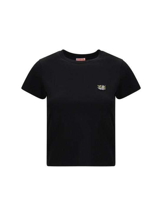 26SS 겐조 와일드 타이거 엠브로이더드 티셔츠 FG52TS2164SO 99J BLACK