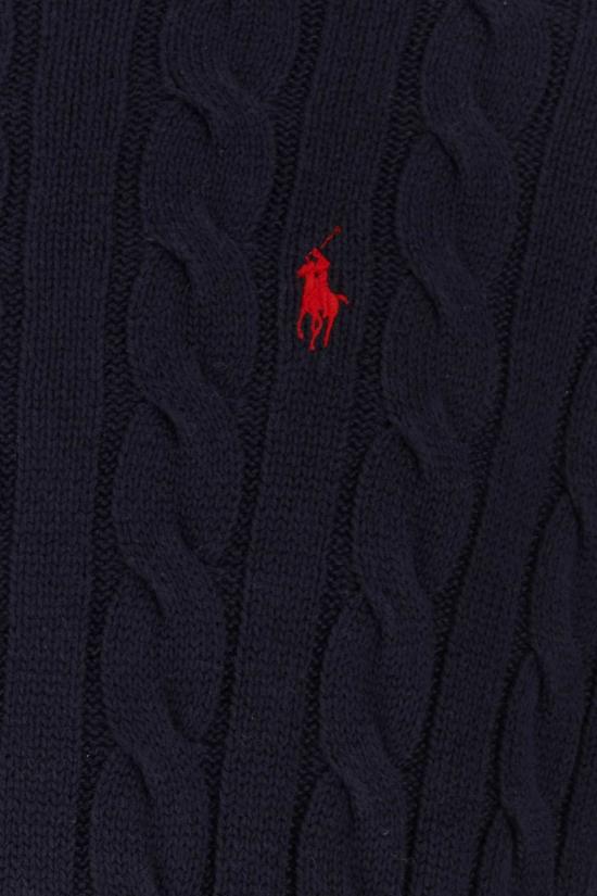  폴로 랄프로렌 로고 자수 케이블 니트 스웨터 710775885 001 NAVY - POLO RALPH LAUREN