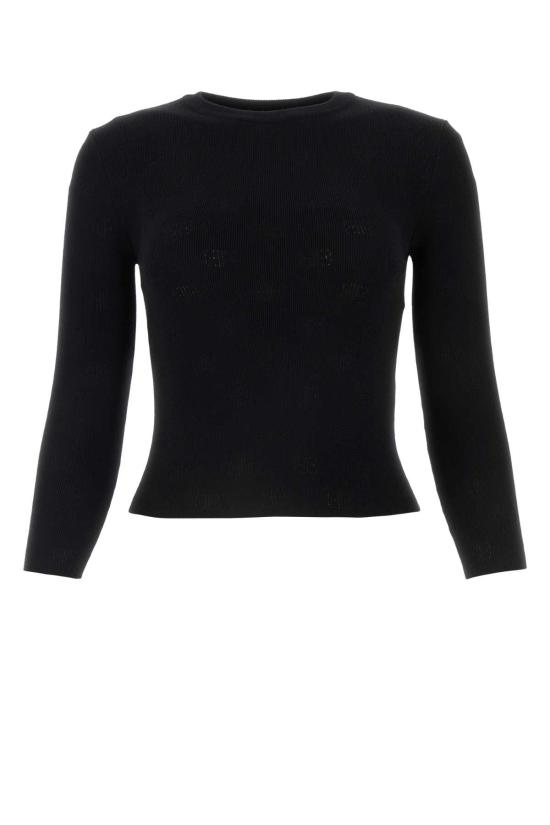  발렌시아가 BB 올오버 크롭 스웨터 793613T5215 1000 BLACK