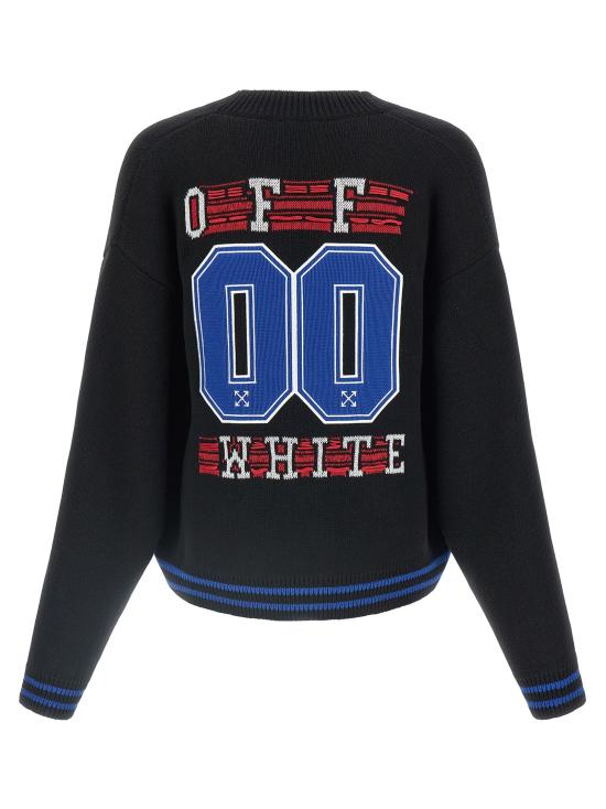 25FW 오프화이트 가디건 OF323774BM BLACK - OFF WHITE