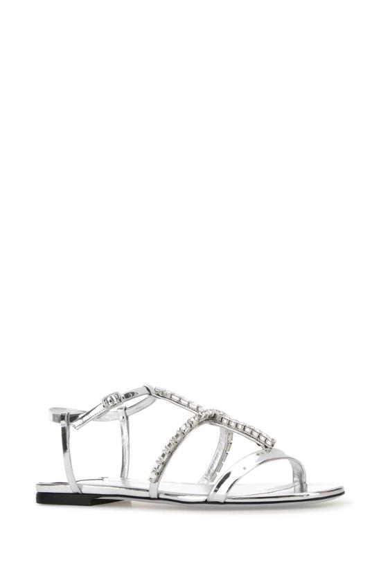 26SS 지미추 샌들 GWYNFLATIOX SILVERCRYSTAL - JIMMY CHOO