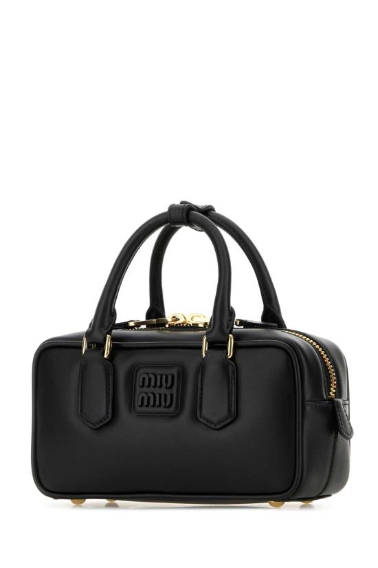  미우미우 아르카디 로고 토트백 5BB142VOONACR3 F0002 BLACK - MIU MIU