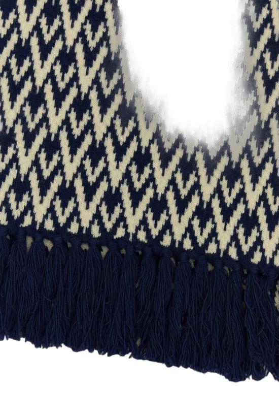 25FW 발렌티노 가라바니 V로고 자카드 스카프 6Y2ET01PMLC RDR NAVY - VALENTINO GARAVANI