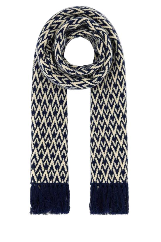 25FW 발렌티노 가라바니 V로고 자카드 스카프 6Y2ET01PMLC RDR NAVY