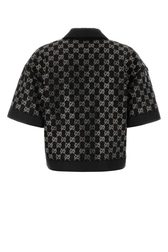 26SS 구찌 울 트위드 라메 탑 846682ZARWY 1000 BLACK - GUCCI