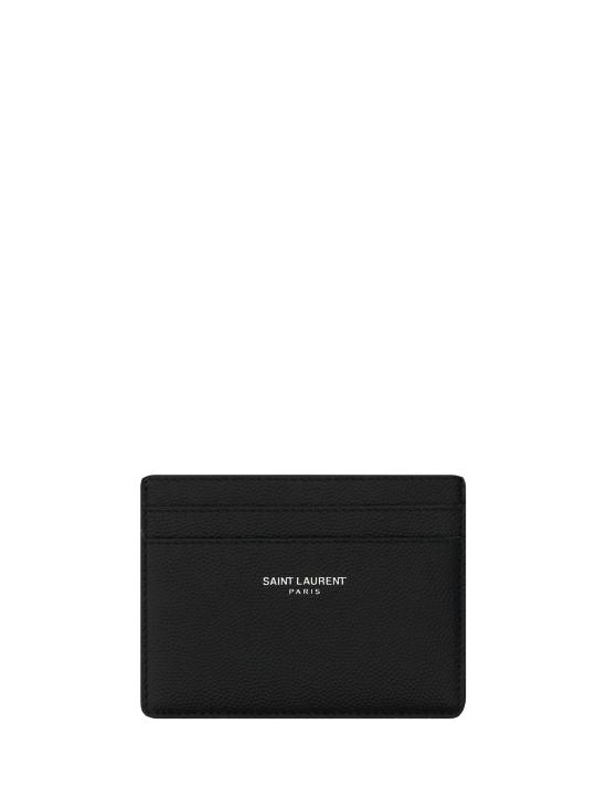 26FW 생로랑 그랑 드 뿌드르 엠보스드 레더 카드 케이스 375946BTY0N 1000 BLACK