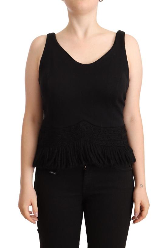  에르마노 설비노 민소매 티셔츠 TSH7432 BLACK - ERMANNO SCERVINO