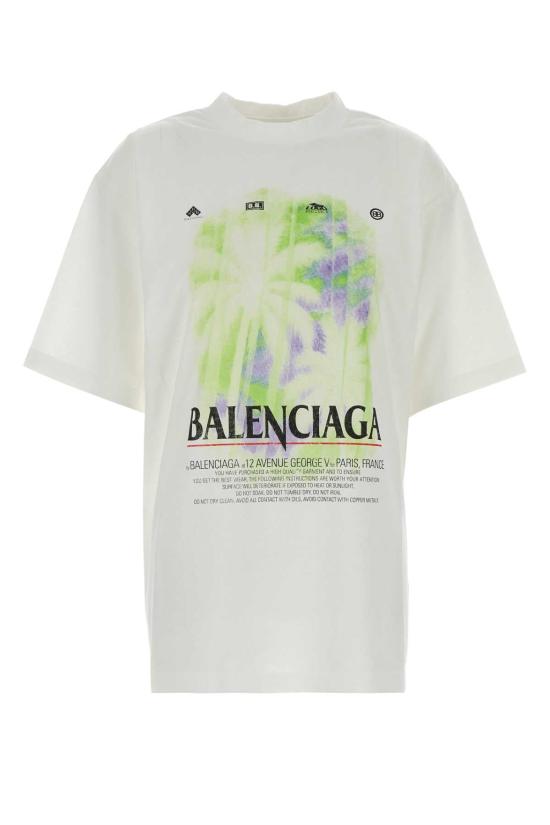 26FW 발렌시아가 더 윈도우 로고 프린팅 티셔츠 A00497TUV07 9000 WHITE