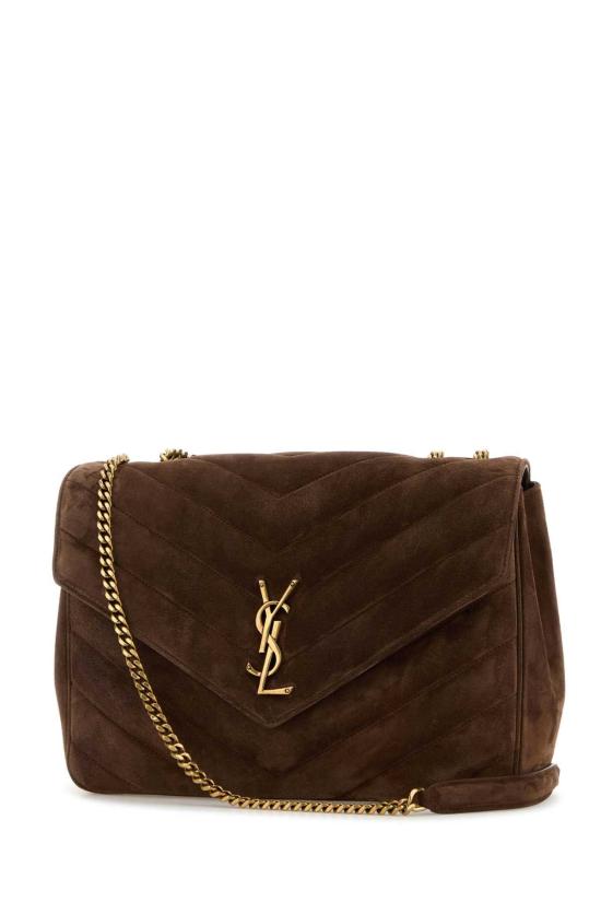  생로랑 루루 마틀라세 스웨이드 라지 숄더백 803541AAEY6 2358 BROWN - SAINT LAURENT