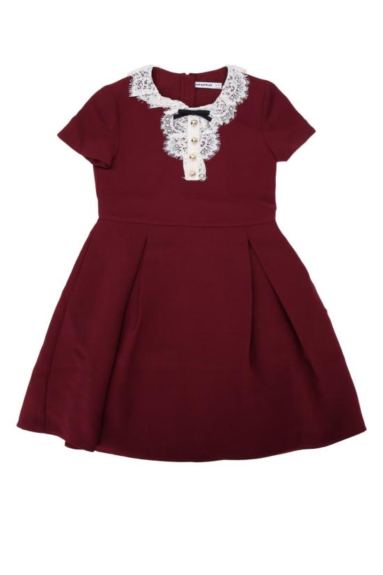 26FW 셀프 포트레이트 원피스 PF26706SBU BURGUNDY