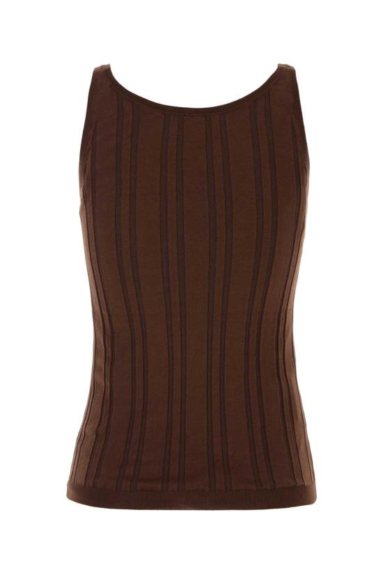26FW 프라다 리브드 니트 코튼 탱크 탑 P29C31SOOO17WK F0005 BROWN - PRADA