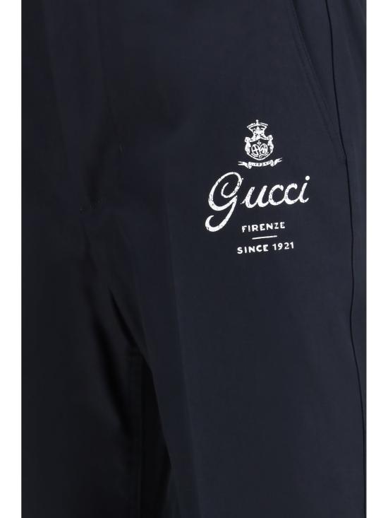 26SS 구찌 프린트 코튼 트윌 팬츠 854264ZAQH5 4440 BLACK - GUCCI