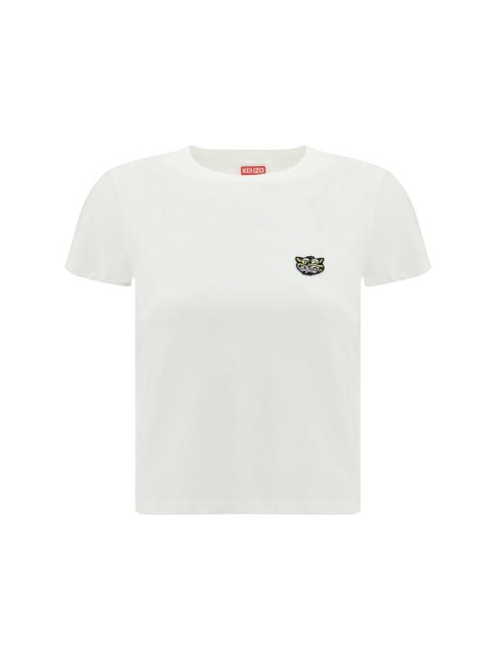 26SS 겐조 와일드 타이거 엠브로이더드 티셔츠 FG52TS2164SO 02 OFF WHITE